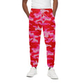 Hot Pink Camouflage Print Cotton Sweatpants