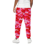 Hot Pink Camouflage Print Cotton Pants