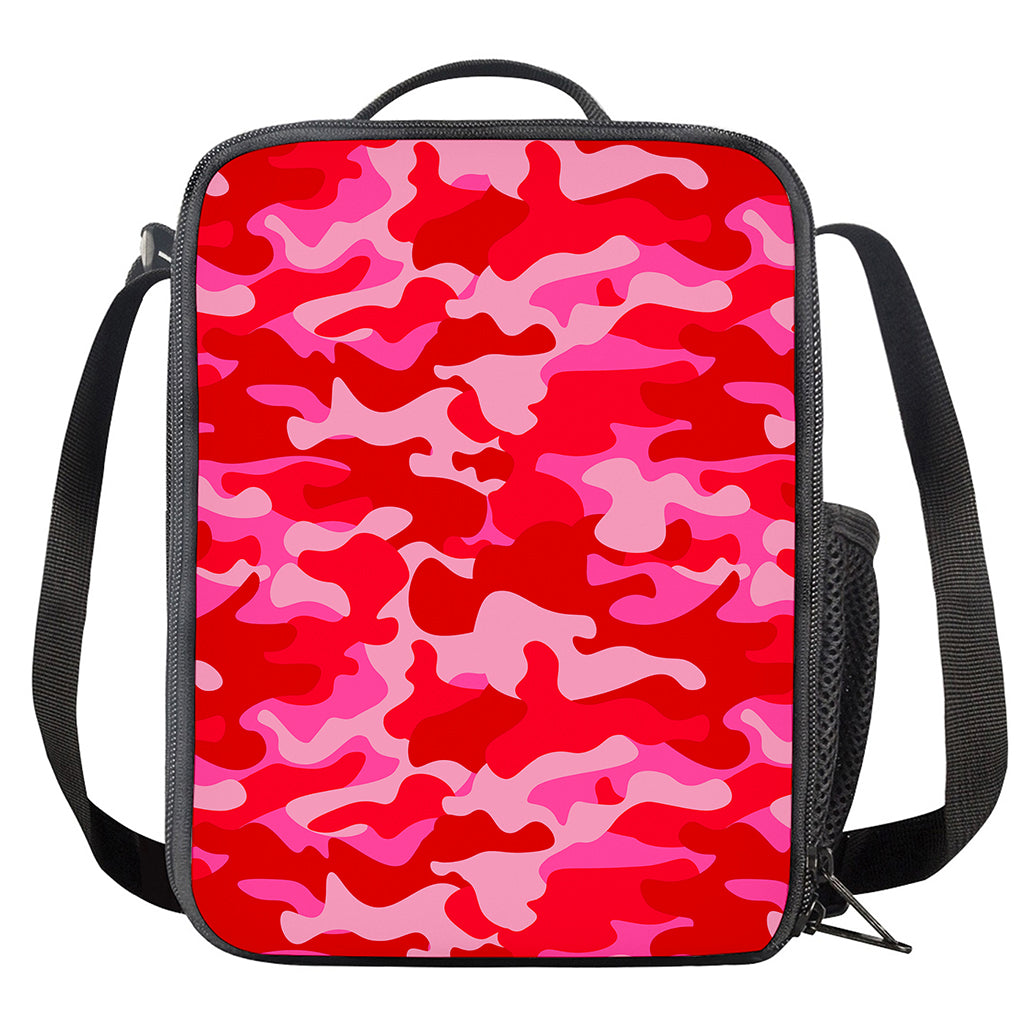 Hot Pink Camouflage Print Crossbody Lunch Bag
