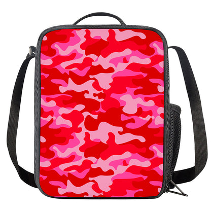 Hot Pink Camouflage Print Crossbody Lunch Bag