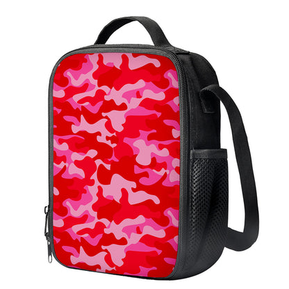 Hot Pink Camouflage Print Crossbody Lunch Bag