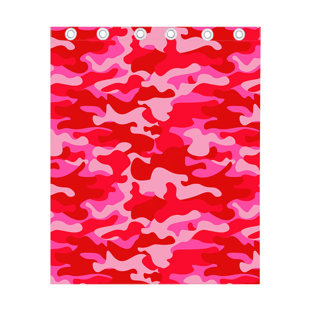 Hot Pink Camouflage Print Curtain