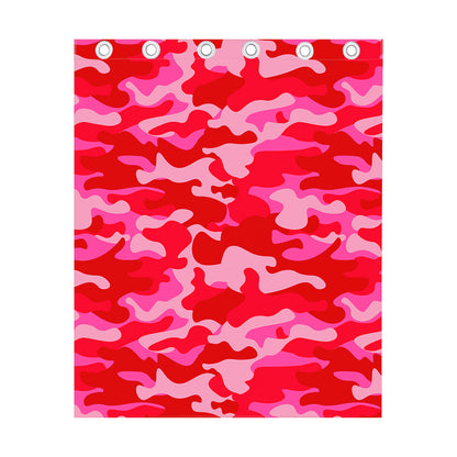 Hot Pink Camouflage Print Curtain