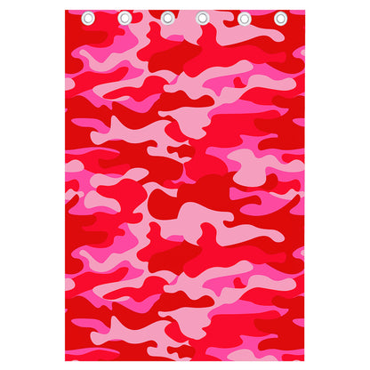 Hot Pink Camouflage Print Curtain