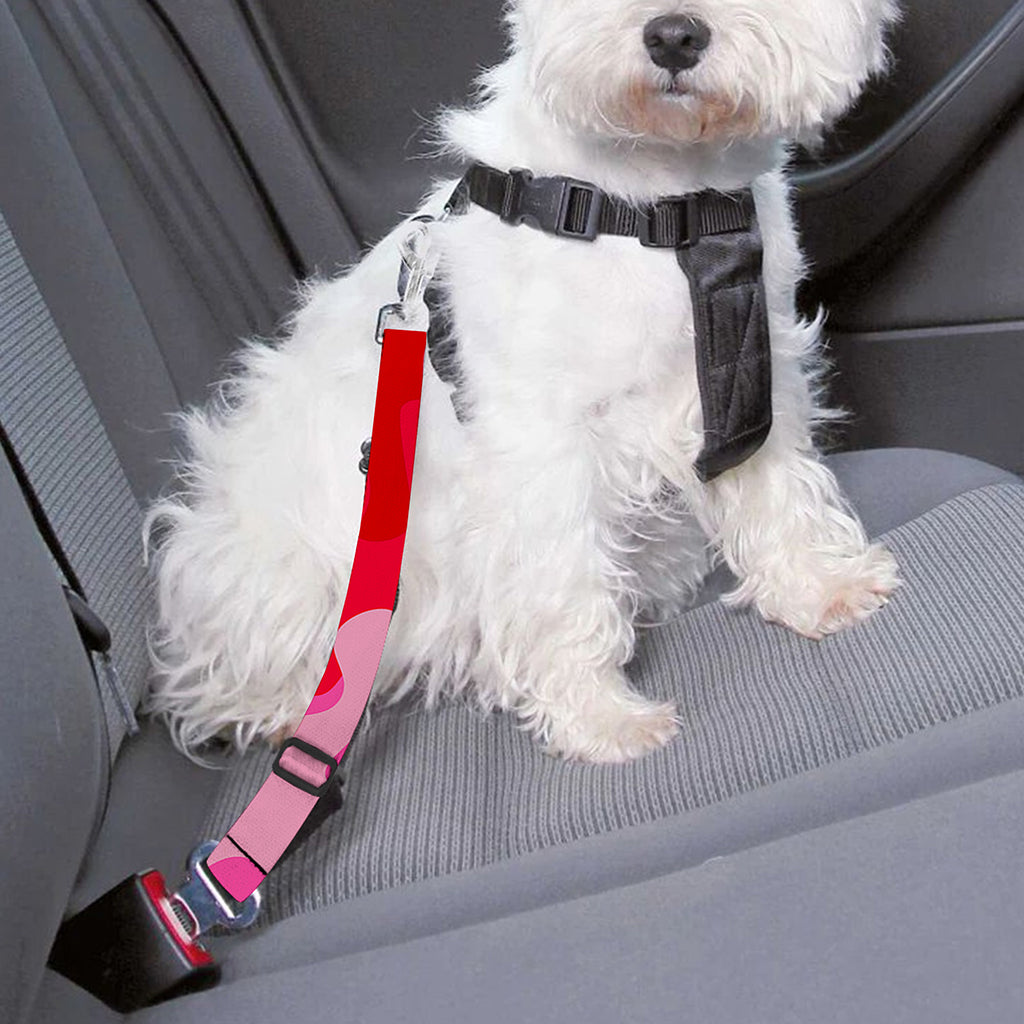 Hot Pink Camouflage Print Dog Seat Belt