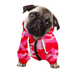 Hot Pink Camouflage Print Dog Zip Up Hoodie