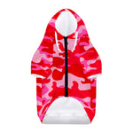 Hot Pink Camouflage Print Dog Zip Up Hoodie