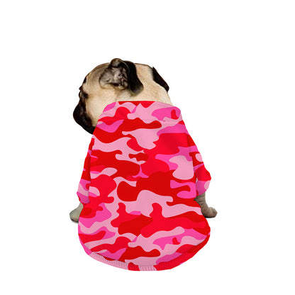 Hot Pink Camouflage Print Dog Zip Up Jacket