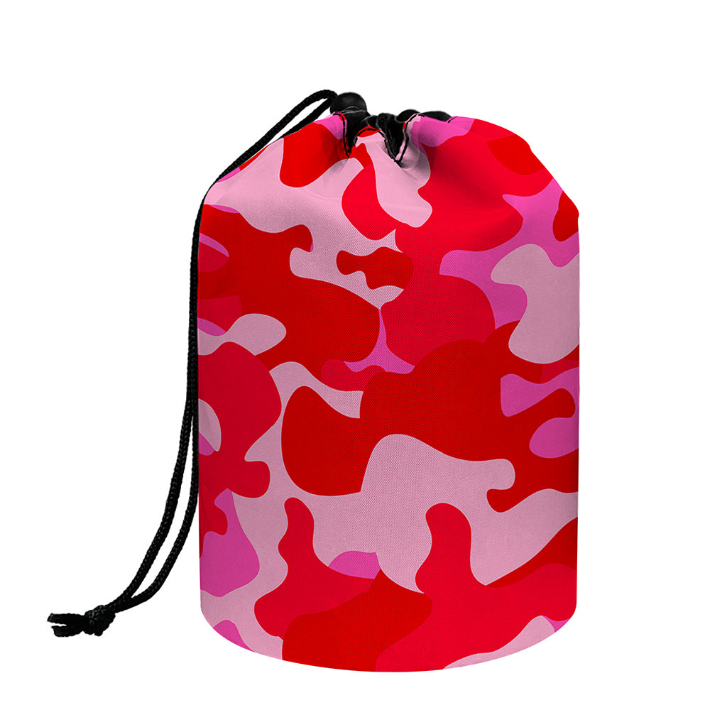 Hot Pink Camouflage Print Drawstring Makeup Bag