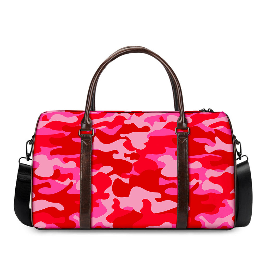 Hot Pink Camouflage Print Duffle Bag