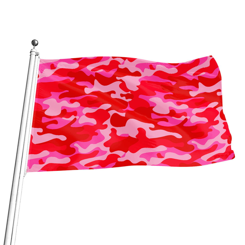 Hot Pink Camouflage Print Flag