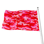 Hot Pink Camouflage Print Flag