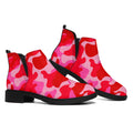 Hot Pink Camouflage Print Flat Ankle Boots