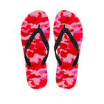 Hot Pink Camouflage Print Flip Flops