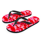 Hot Pink Camouflage Print Flip Flops
