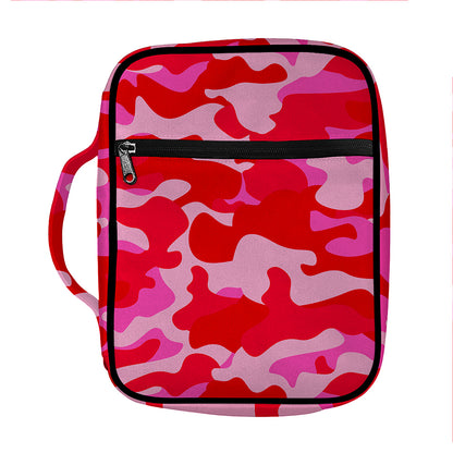 Hot Pink Camouflage Print Front Pocket Bible Bag