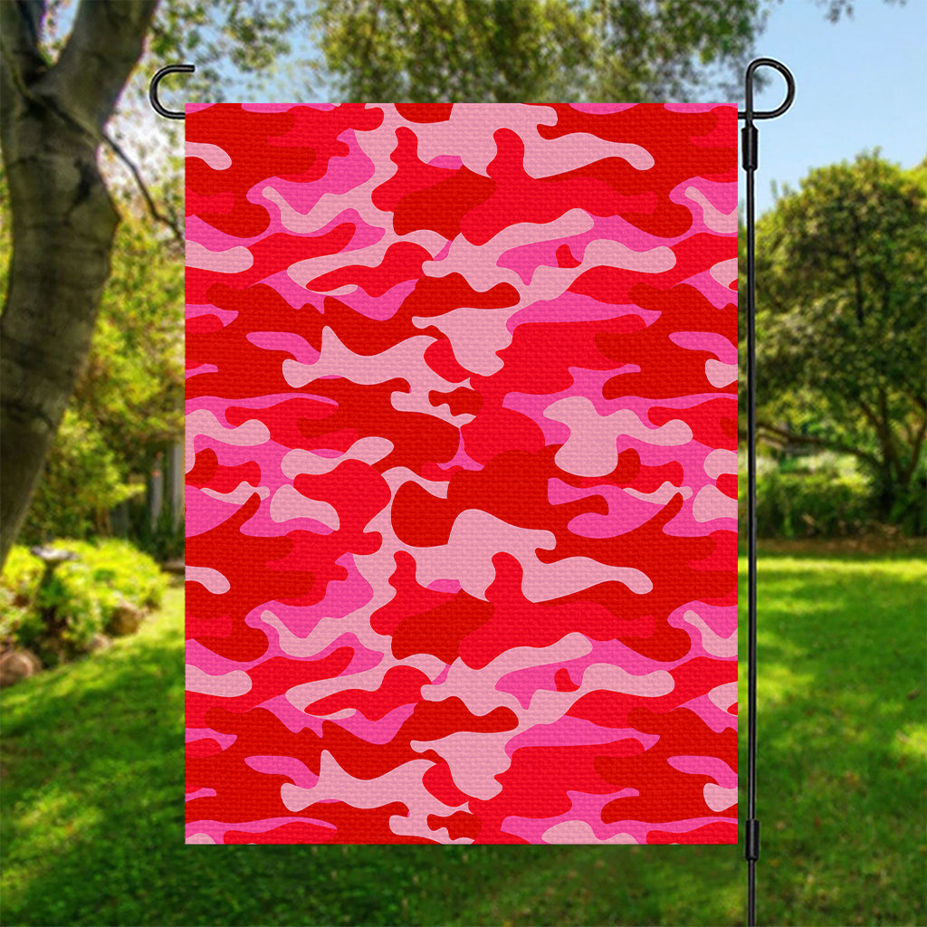 Hot Pink Camouflage Print Garden Flag
