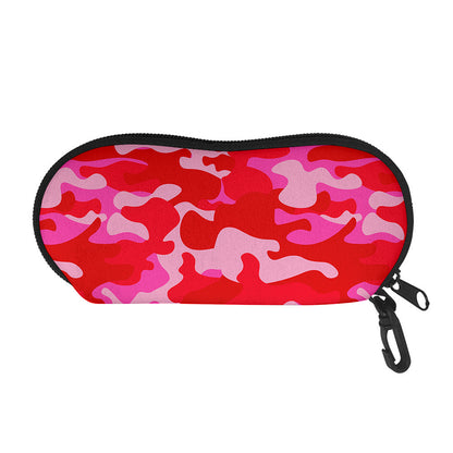 Hot Pink Camouflage Print Glasses Case