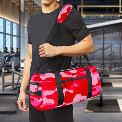 Hot Pink Camouflage Print Gym Bag