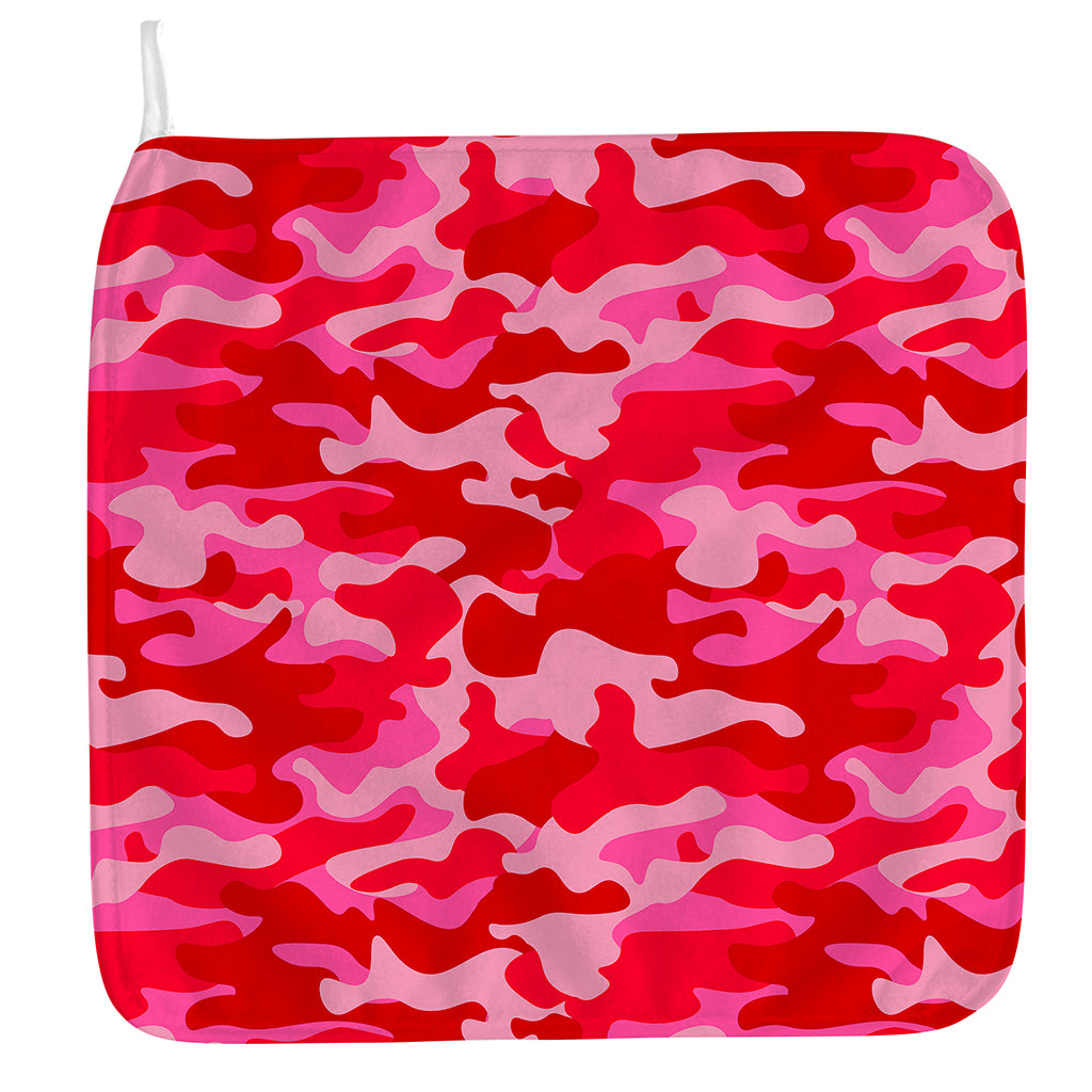 Hot Pink Camouflage Print Hand Towel