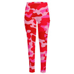 Hot Pink Camouflage Print High-Waisted Pocket Leggings