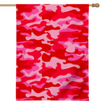 Hot Pink Camouflage Print House Flag