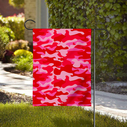 Hot Pink Camouflage Print House Flag