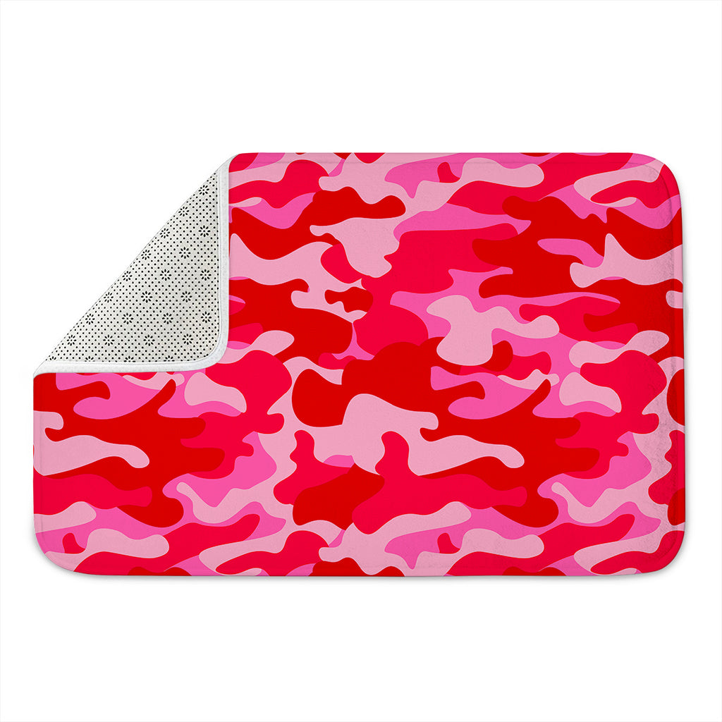 Hot Pink Camouflage Print Indoor Door Mat