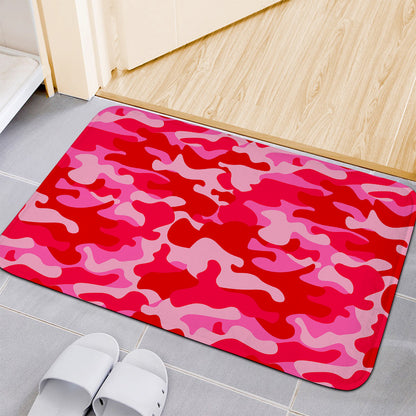 Hot Pink Camouflage Print Indoor Door Mat