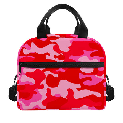 Hot Pink Camouflage Print Insulated Lunch Bag