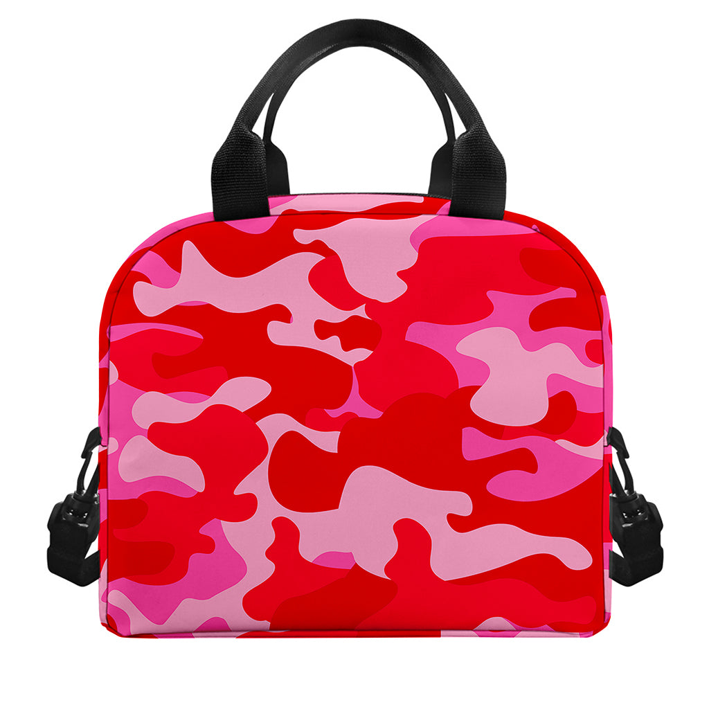 Hot Pink Camouflage Print Insulated Lunch Bag