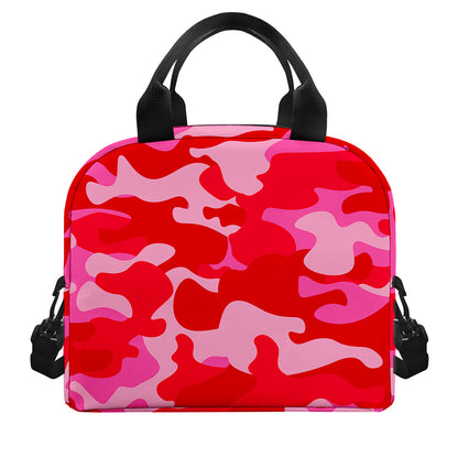 Hot Pink Camouflage Print Insulated Lunch Bag