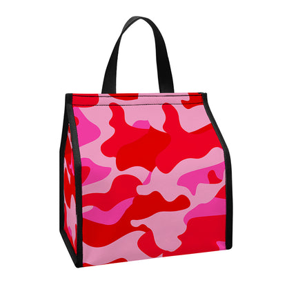 Hot Pink Camouflage Print Insulated Lunch Tote