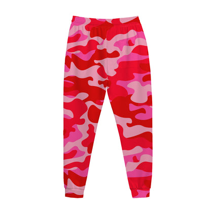 Hot Pink Camouflage Print Jogger Pants