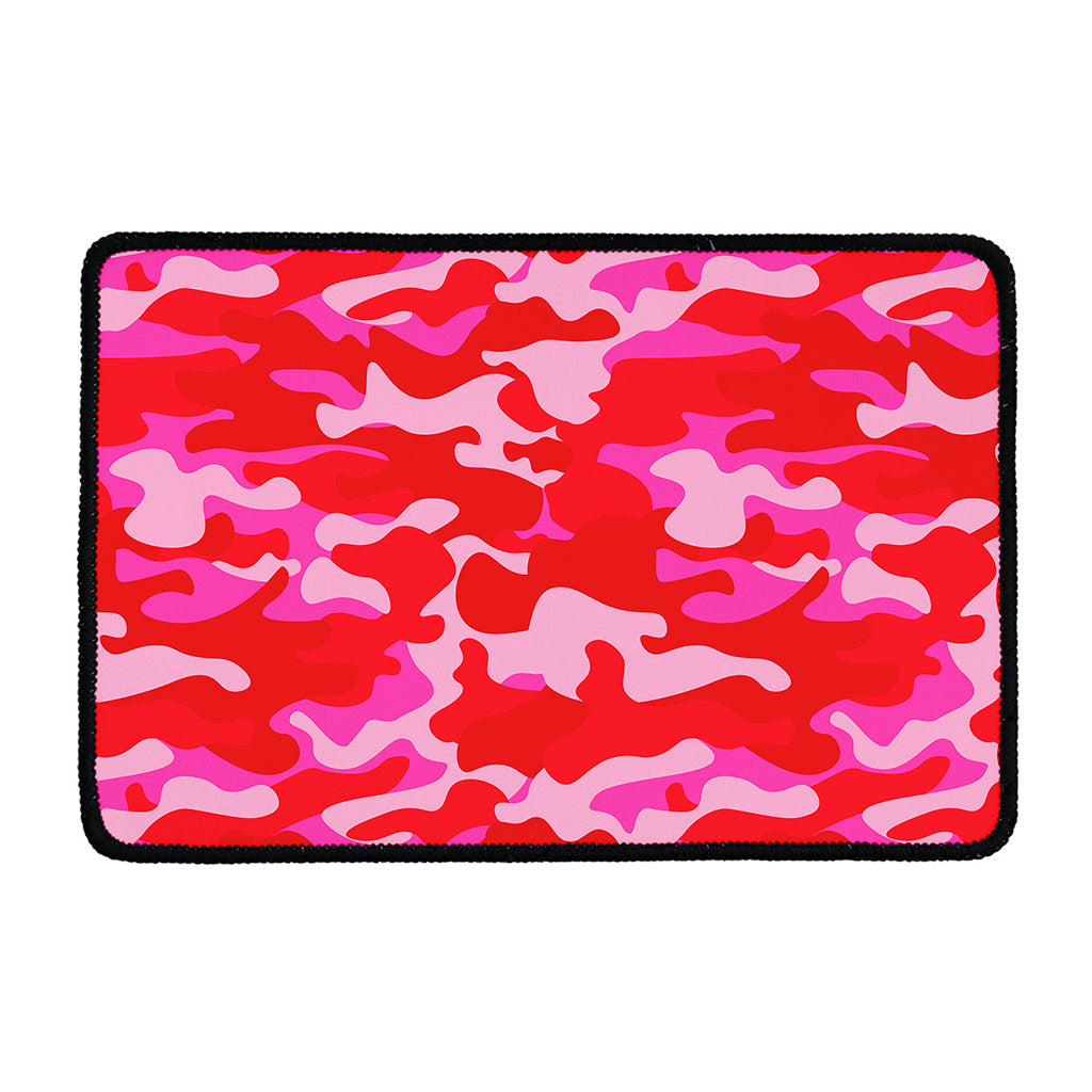 Hot Pink Camouflage Print Kitchen Mat