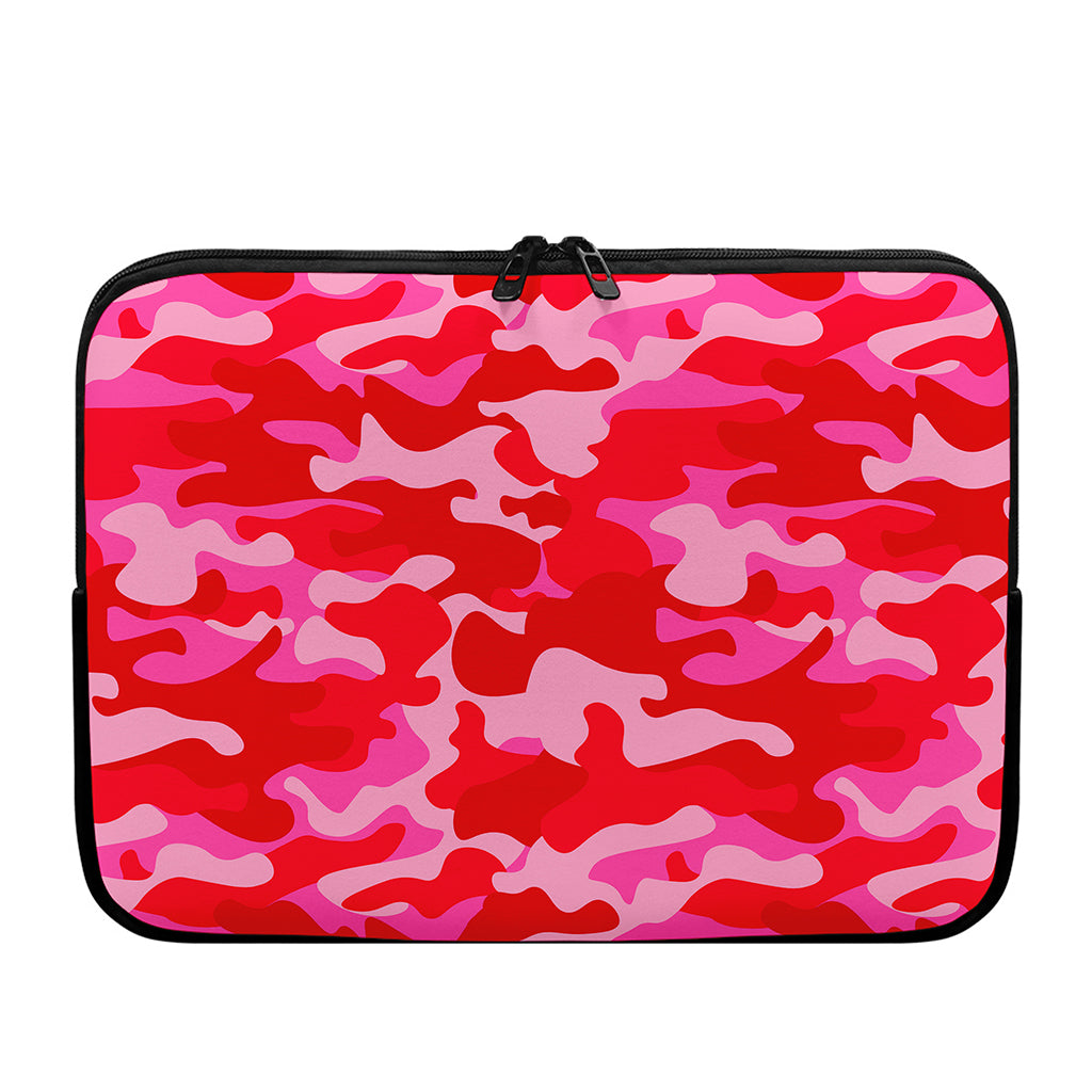 Hot Pink Camouflage Print Laptop Sleeve