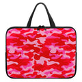 Hot Pink Camouflage Print Laptop Sleeve With Handle