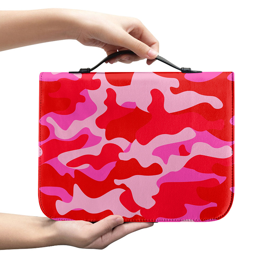 Hot Pink Camouflage Print Leather Bible Cover