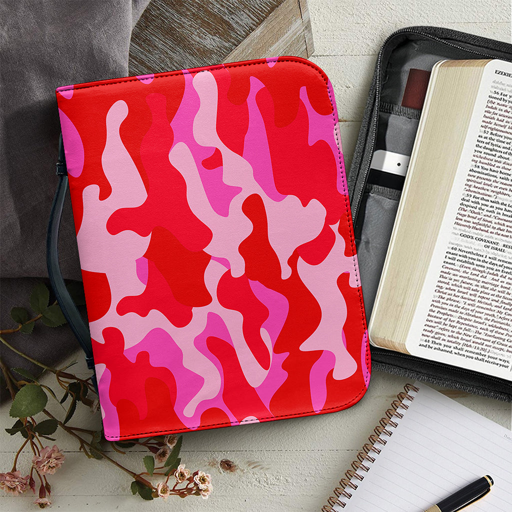 Hot Pink Camouflage Print Leather Bible Cover