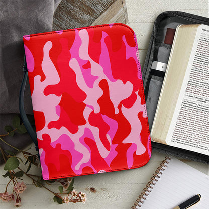 Hot Pink Camouflage Print Leather Bible Cover