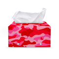 Hot Pink Camouflage Print Leather Tissue Box Cover