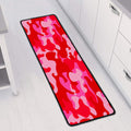 Hot Pink Camouflage Print Long Kitchen Mat