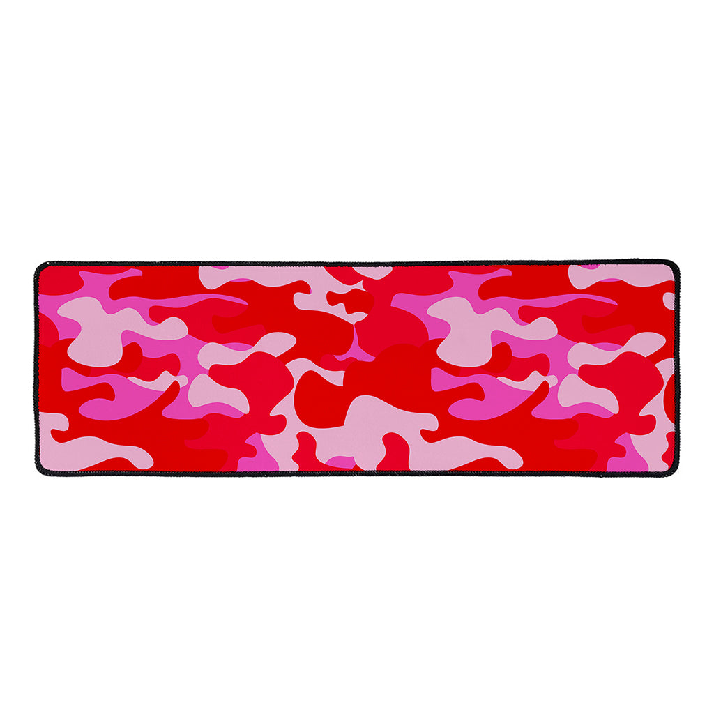 Hot Pink Camouflage Print Long Kitchen Mat