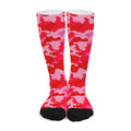 Hot Pink Camouflage Print Long Socks