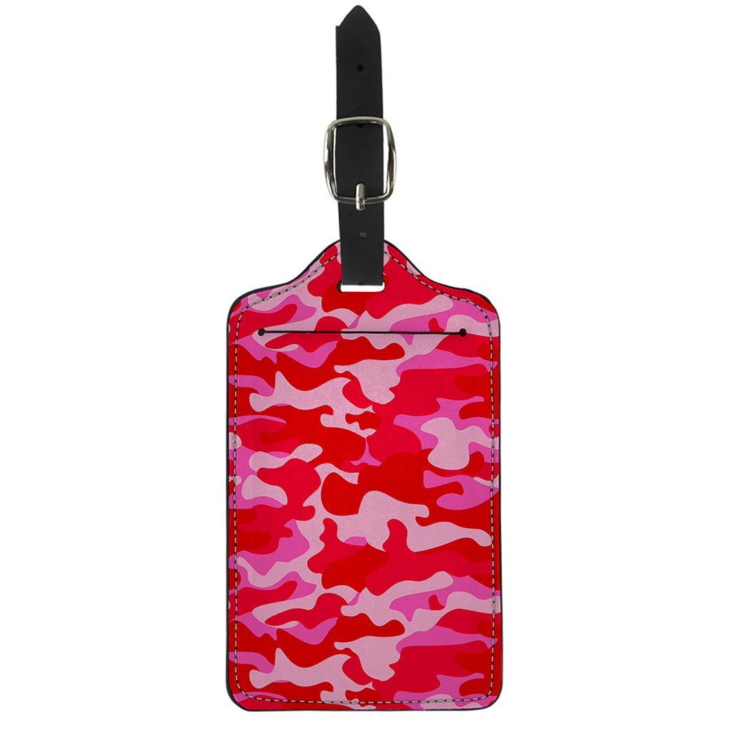 Hot Pink Camouflage Print Luggage Tag