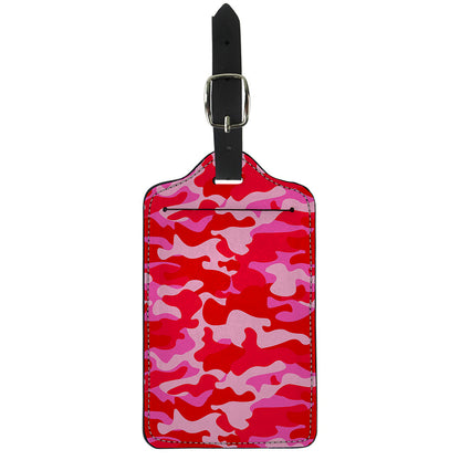 Hot Pink Camouflage Print Luggage Tag