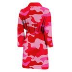 Hot Pink Camouflage Print Men's Bathrobe