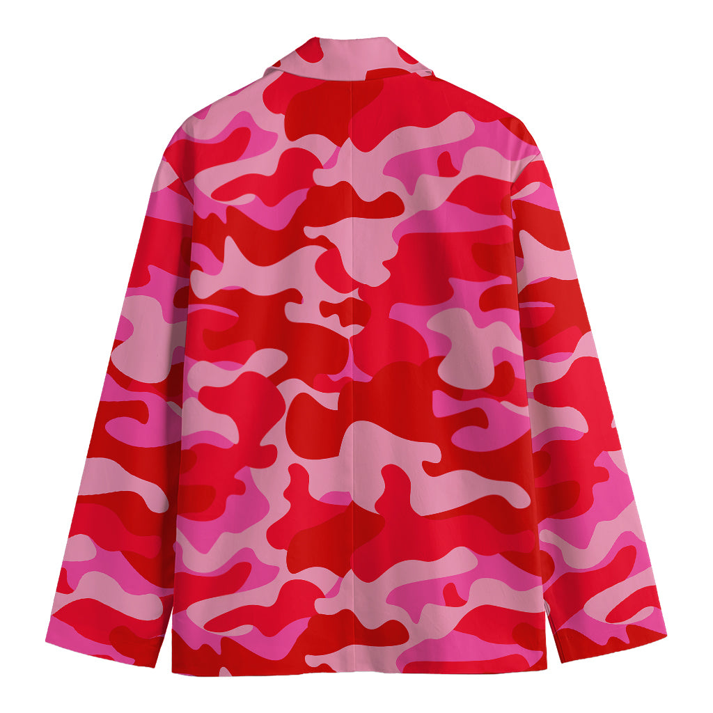 Hot Pink Camouflage Print Men's Blazer