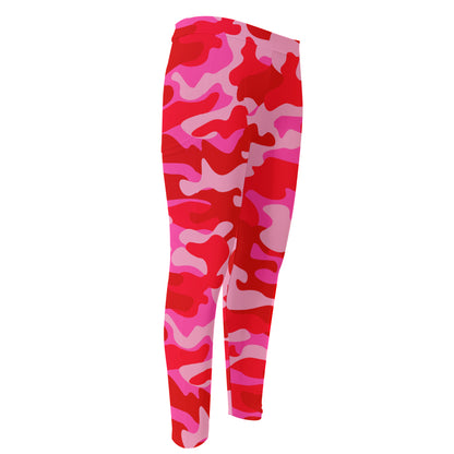 Hot Pink Camouflage Print Men's Compression Pants