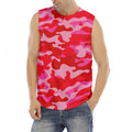 Hot Pink Camouflage Print Men's Fitness Tank Top
